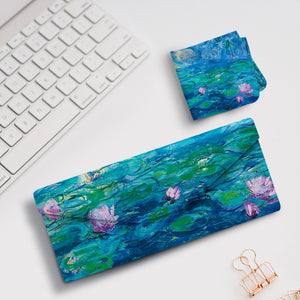 Folding Glasses Case - Vegan, Trifold, Monet Nympheas