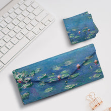 Folding Glasses Case - Vegan, Trifold, Monet Water Lilies