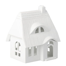 Porcelain Thatched Roof Village House Candle Holder