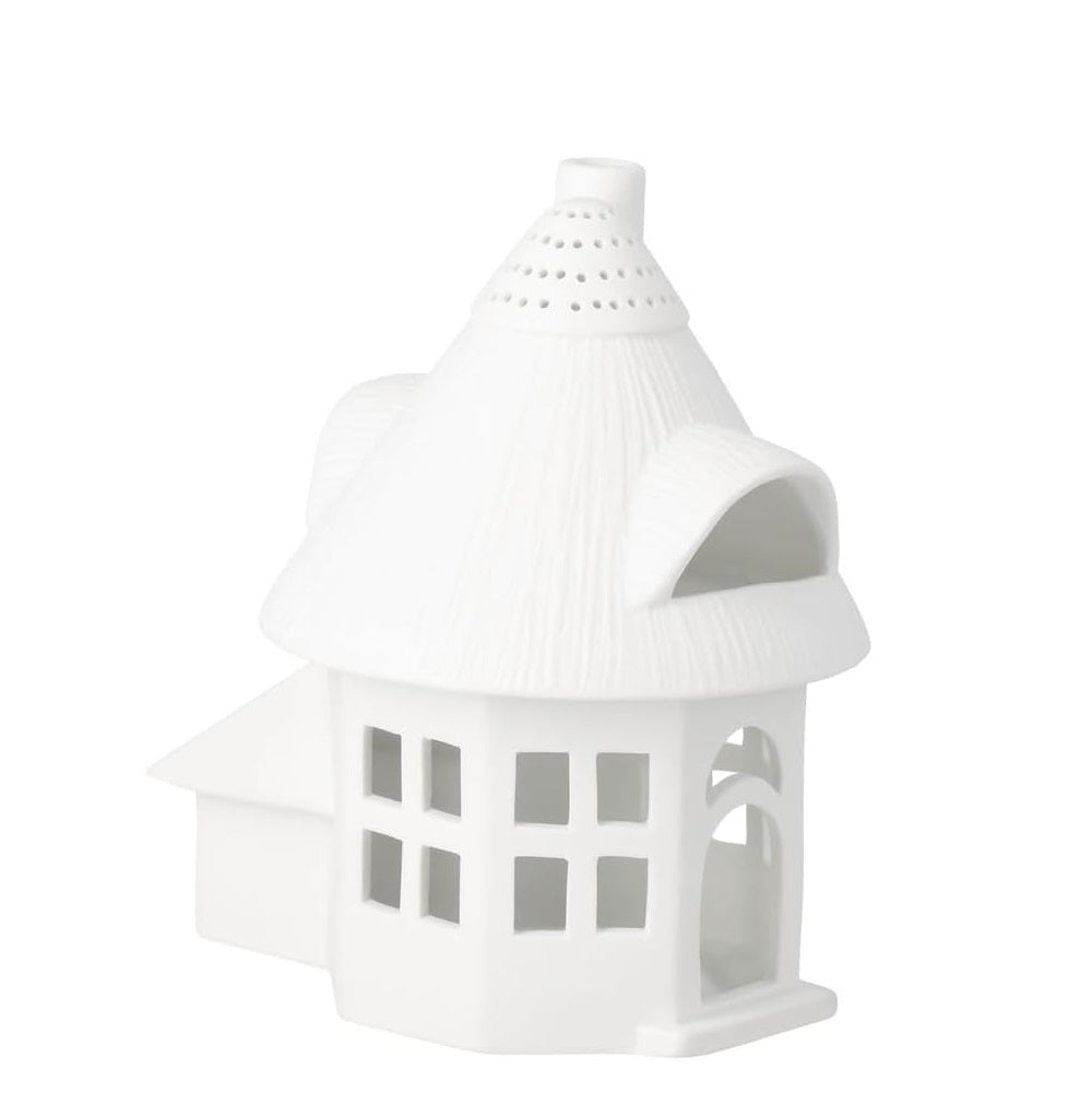 Village House Tower with Thatched Roof Candle Holder