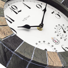 Outdoor Wall Clock with Temperature & Humidity Display, Stone-Look "Aster"