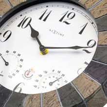 Outdoor Wall Clock with Temperature & Humidity Display, Stone-Look "Aster"