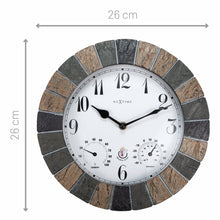 Outdoor Wall Clock with Temperature & Humidity Display, Stone-Look "Aster"