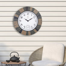 Outdoor Wall Clock with Temperature & Humidity Display, Stone-Look "Aster"