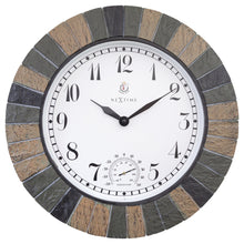 Outdoor Wall Clock with Temperature & Humidity Display, Stone-Look "Aster"