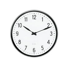 Arne Jacobsen Station Wall Clock, White/Black, Medium, Ø: 8.3"
