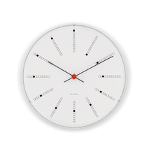 Arne Jacobsen Bankers Wall Clock, White, Large, Ø: 11.4"