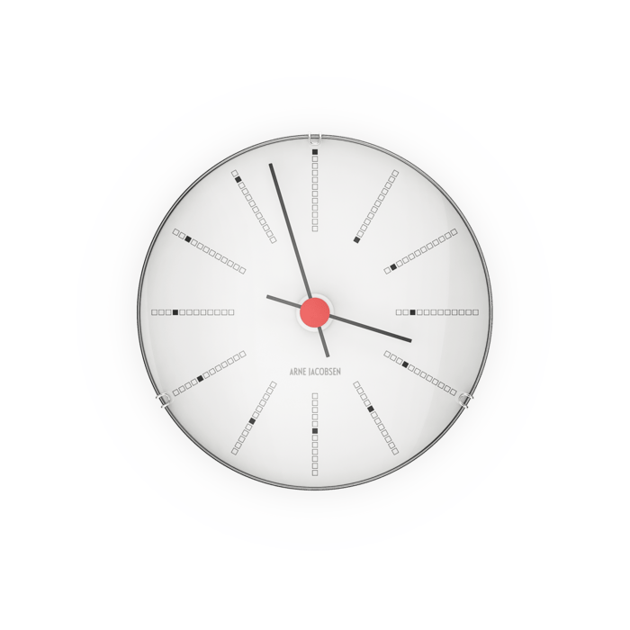 Arne Jacobsen Bankers Wall Clock, White, Extra Small, Ø: 4.7