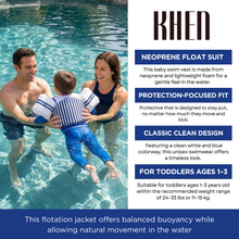 Floating Jackets with Sleeves for Pool or Beach | 1-3 Years | White & Blue