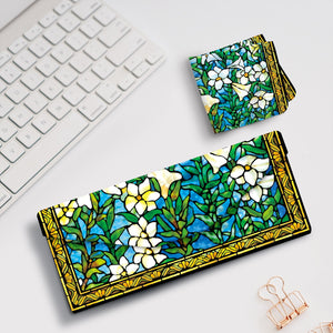 Folding Glasses Case - Vegan, Trifold, Tiffany Field of Lilies