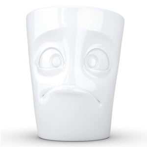 Porcelain Mug with Handle, Baffled Face