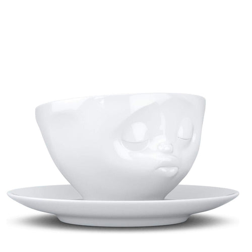 Coffee Cup with Saucer, Kissing Face