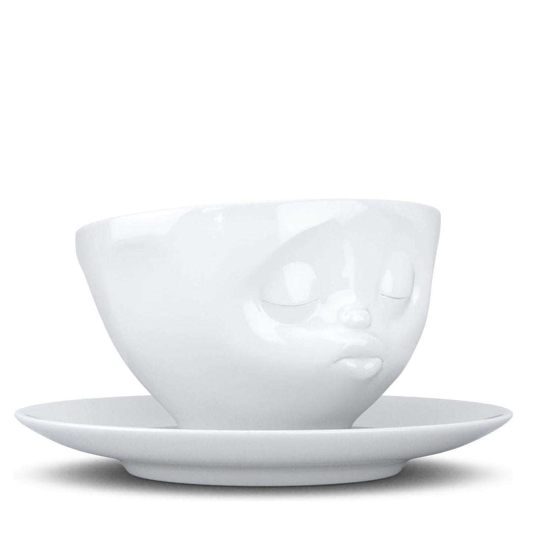 Coffee Cup with Saucer, Kissing Face