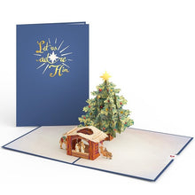 Pop Up Greeting Card Nativity Christmas Tree