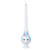Bjørn Wiinblad Titania Candle Holder, Light Blue, H: 4.5"