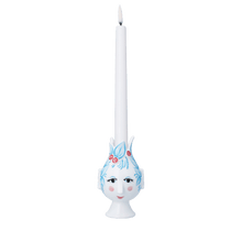 Bjørn Wiinblad Titania Candle Holder, Light Blue, H: 4.5"