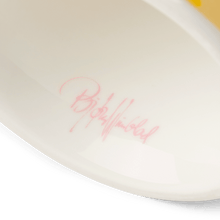 Bjørn Wiinblad Eva Flower Pot on Base, Pink/Yellow, H: 5.8"