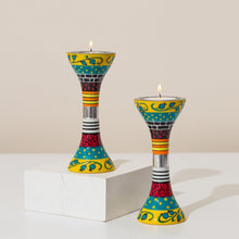 Elegant Shabbat Candlesticks – Handmade Colorful Aluminum – Premium Short Series