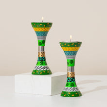 Elegant Shabbat Candlesticks – Handmade Colorful Aluminum – Premium Short Series