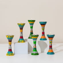 Elegant Shabbat Candlesticks – Handmade Colorful Aluminum – Premium Short Series