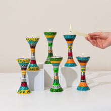 Elegant Shabbat Candlesticks – Handmade Colorful Aluminum – Premium Short Series