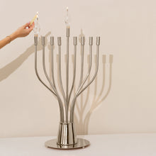 A huge Chanukah menorah with a spectacular design made of nickel and gold plating - The Holy Spirit Series