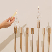 A huge Chanukah menorah with a spectacular design made of nickel and gold plating - The Holy Spirit Series