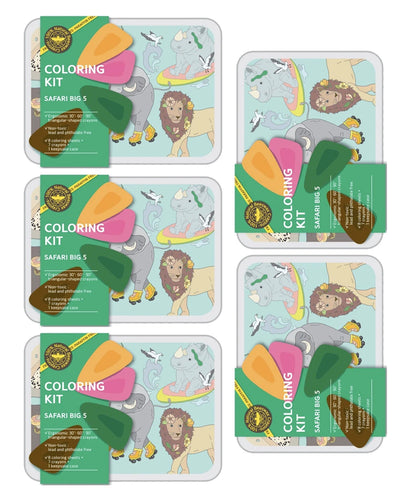 Coloring Kit - 5 units in set - SAFARI BIG FIVE  Small