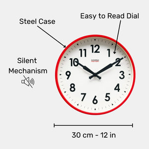Factory Red Wall Clock