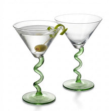 Spiral Stem Martini Glasses Set of 2