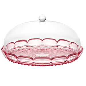 Guzzini Vanity Small Cake Serving Plate with Dome Pink Flamingo