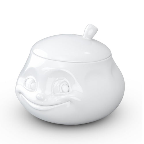 Porcelain Sugar Bowl with Lid Sweet Face