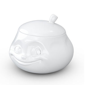 Porcelain Sugar Bowl with Lid Sweet Face