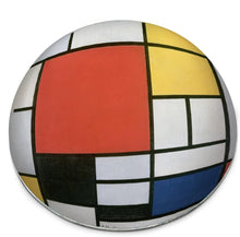 Half Dome Glass Paperweight - Mondrian Composition