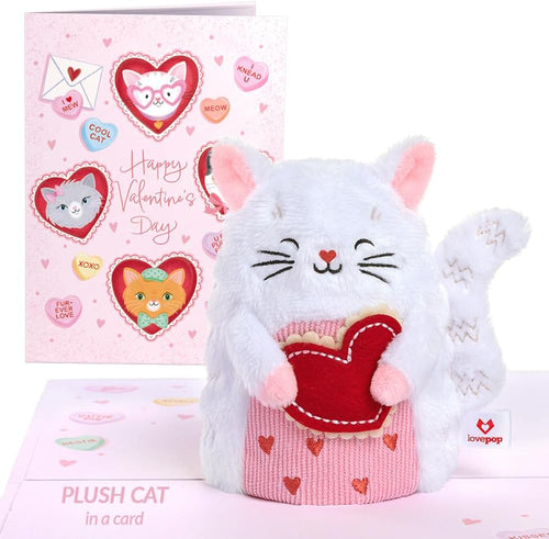 Valentine Love Cat Soft Animal Pop-Up Card