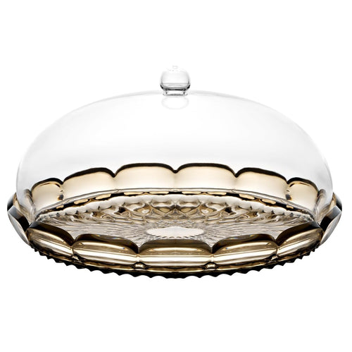 Guzzini Vanity Small Cake Serving Plate with Dome Smoke