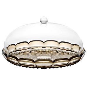 Guzzini Vanity Small Cake Serving Plate with Dome Smoke
