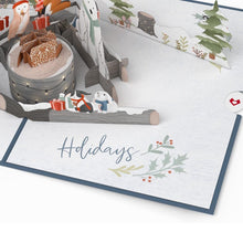 Pop Up Greeting Card Holiday Woodland Animals