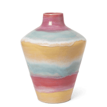 Kähler Poppery Vase with Apple, Pink/Mint/Yellow, H: 12.6"