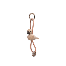 Kay Bojesen Bird Keychain, Gold/Natural Leather