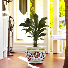 ORVIETO RED ROOSTER: Luxury Cachepot Planter Small