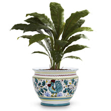 ORVIETO GREEN ROOSTER: Luxury Cachepot Planter Small