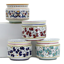 ORVIETO RED ROOSTER: Cylindrical Cover Pot - Cachepot Planter (Small)