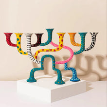 Modern Artistic Hand-Painted Menorah – Loopa Series