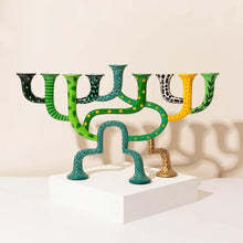 Modern Artistic Hand-Painted Menorah – Loopa Series