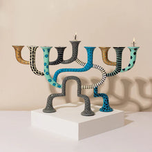 Modern Artistic Hand-Painted Menorah – Loopa Series