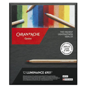 Caran d'Ache Colored Pencils, Oil-based, Luminance, 12 Color Set