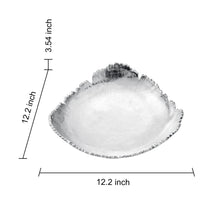 Silver Platter Bowl – Modern Aluminum Decorative Centerpiece with Textured Metallic Finish