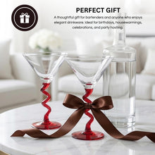 Spiral Stem Martini Glasses
