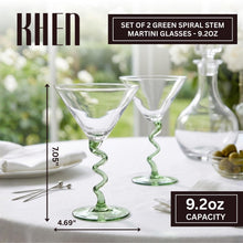 Spiral Stem Martini Glasses Set of 2